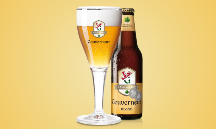 Gouverneur Blond flesje en glas